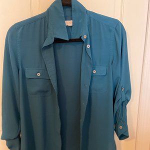 LOFT Green Blouse Shirt